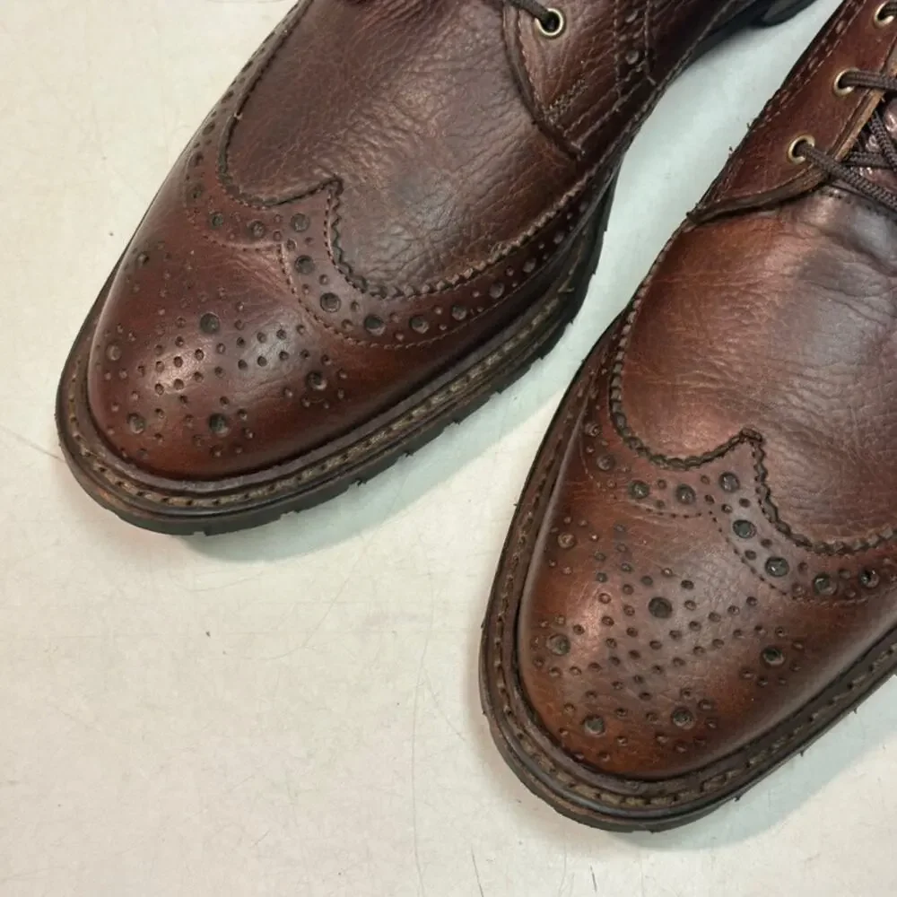EUC Allen Edmonds x Brooks Brothers Longwing Wingtip Waxed Brown USA 10 D